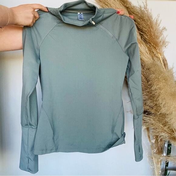 YOGALICIOUS LUX Slate Grey Blue Half Offset Zip Long Sleeve Top Shirt Jacket S - Picture 4 of 6